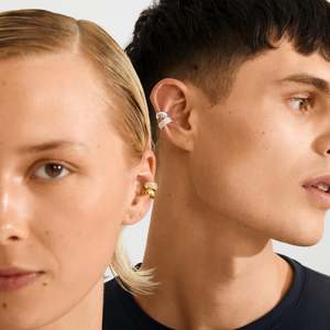 Silver Plated Jewellery: Hudsyn Ear Cuff 2-In-1 Set - Silver Plated