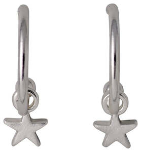 Silver Jewellery: Ava Pi Hoops - Silver Plated