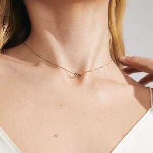 Gold Jewellery: Love Recycled Necklace - Gold Plated