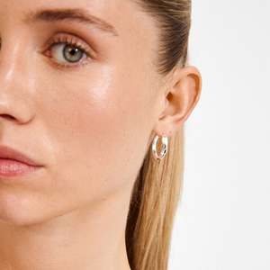 Silver Jewellery: Ember Hoop Earrings - Silver Plated