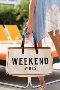 Accessories: White Casual Letter Print Contrast Binding Canvas Tote Bag