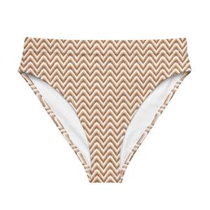 MIAMI ECO HIGH WAISTED BIKINI BOTTOM - ZIG CHOCOLATE