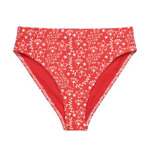 MIAMI ECO HIGH WAISTED BIKINI BOTTOM | GARDEN PARTY RED