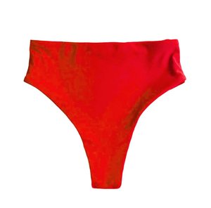 High Waisted Bikini Bottoms: BAUDOUIN BOTTOMS IN CORAL RED