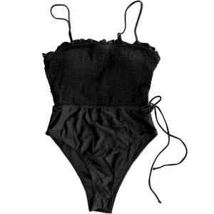 More Coverage Swim Bottoms: PESTANI ONE PIECE SWIMSUIT - LIQUORICE BLACK