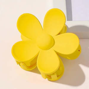 Headbands 1: FLOWER HAIR CLAW CLIP - YELLOW