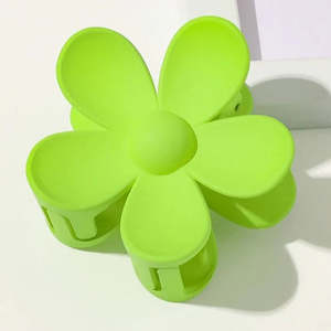 FLOWER HAIR CLAW CLIP - LIME GREEN