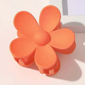 Headbands 1: FLOWER HAIR CLAW CLIP - ORANGE