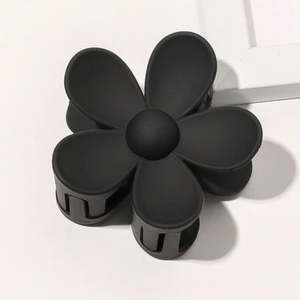 Headbands 1: FLOWER HAIR CLAW CLIP - BLACK