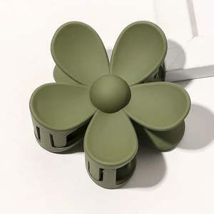 FLOWER HAIR CLAW CLIP - KHAKI