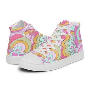 PINKCOLADA HIGH TOP CANVAS SHOES - PINK DELICA