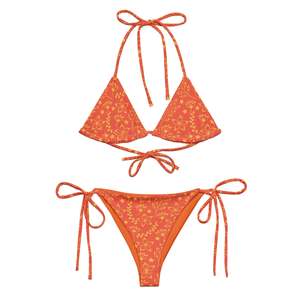 Bikini Sets: STRING BIKINI SET ECO - GARDEN ISLAND ORANGE