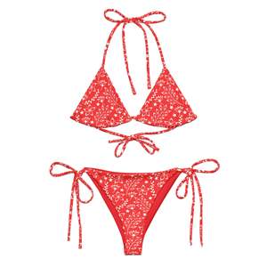 STRING BIKINI SET ECO - GARDEN PARTY RED