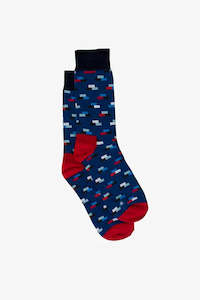 Antler Mens Socks Colour Blocks - Navy