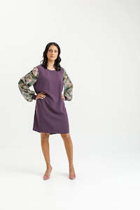 Homelee Ariana Dress - Plum with Bloom Swirl