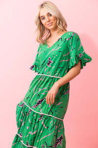 Dresses Skirts: Charlo by Augustine - Fox Midi Dress Green