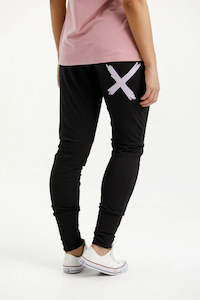 Pants: Homelee Apartment Pants - Black with Lilac X