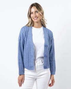 Cardigans: Stella + Gemma Posey Cardigan - Cobalt Melange