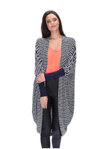 Pretty Basics by Augustine - Everylove Cardi Navy/White Stripe Long