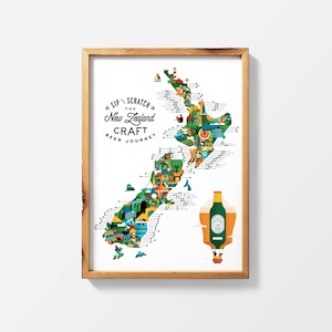 NZ Sip & Scratch Map - Craft Beer - A2