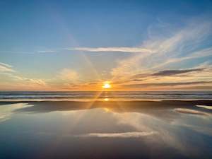 Art: Sundown Glow, Foxton Beach - Unframed Print