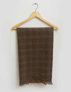 Stella + Gemma Coffee Lurex Check Scarf