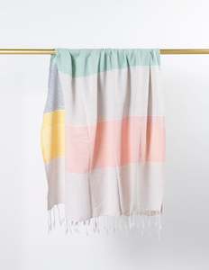 Stella + Gemma Turkish Towel - Yellow/Blush/Mint Stripes