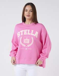 Stella + Gemma Sunday Sweater - Bright Pink College Harvard