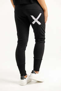 Homelee Apartment Pants - Winter - Black with Lilac Damask X