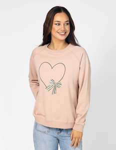 Stella + Gemma Classic Sweater - Antique Rose Heart with Bow