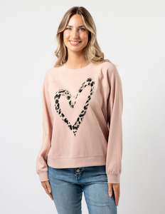 Stella + Gemma Everyday Sweater - Blush Leopard Heart