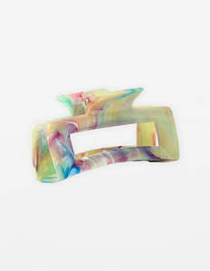 Stella + Gemma Hair Claw - Oblong Marble Rainbow