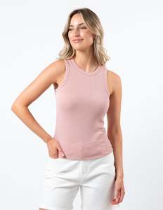 T Shirts: Stella + Gemma Tank - Sage Tank Rose