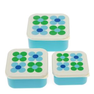 Rex London Snack Box - Blue & Green Daisy