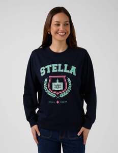 Sweatshirts Hoodies: Stella + Gemma Sweater - Navy Retro College