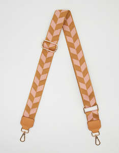 Stella + Gemma Bag Strap - Chevron Clay & Blush