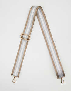 Stella + Gemma Bag Strap - Camel & Silver Stripe