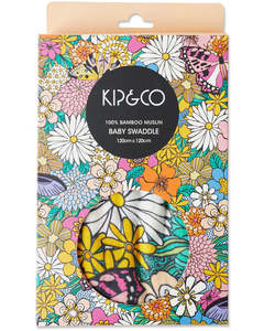 Kip & Co Bamboo Muslin Baby Swaddle - Bliss Floral