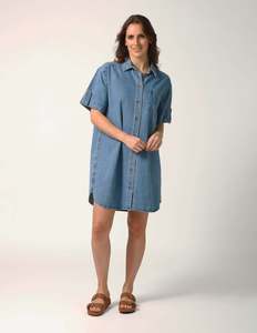 Dresses: Stella + Gemma Vinnie Dress - Blue Denim