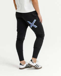 Homelee Apartment Pants - Black with Marine Blue Shadow X