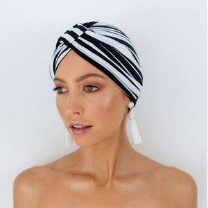 Louvelle Wear - AMELIE Shower Cap in Monochrome Stripe