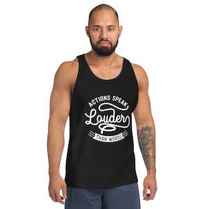 Men Muscle Shirt: Men's Actions Speak Louder Than Words Tank Top
