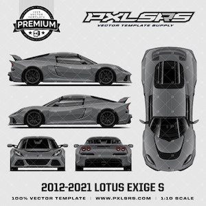 Products: 2012-2021 LOTUS EXIGE S Full 'Premium' Vector Template