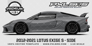 2012-2021 LOTUS EXIGE S 'Premium' Side Vector Template