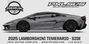 Products: 2025 Lamborghini Temerario 'Premium' Side Vector Template
