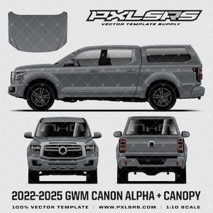 Products: 2022-2025 GWM Cannon Alpha / Great Wall P500 + Canopy '100% Vector' Template