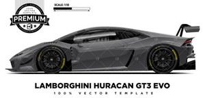 Lamborghini Huracan GT3 EVO 'Premium' Side Vector Template