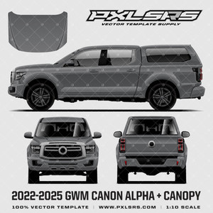 2022-2026 GWM Cannon Alpha / Great Wall P500 + Canopy '100% Vector' Template