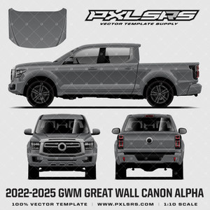 2022-2026 GWM Cannon Alpha / Great Wall P500 '100% Vector' Template