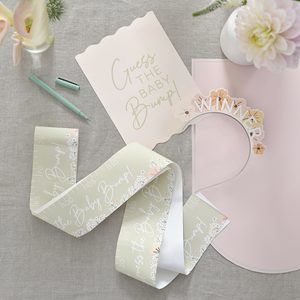 Floral Baby Shower guess the baby bump game - Pixie Party Boutique